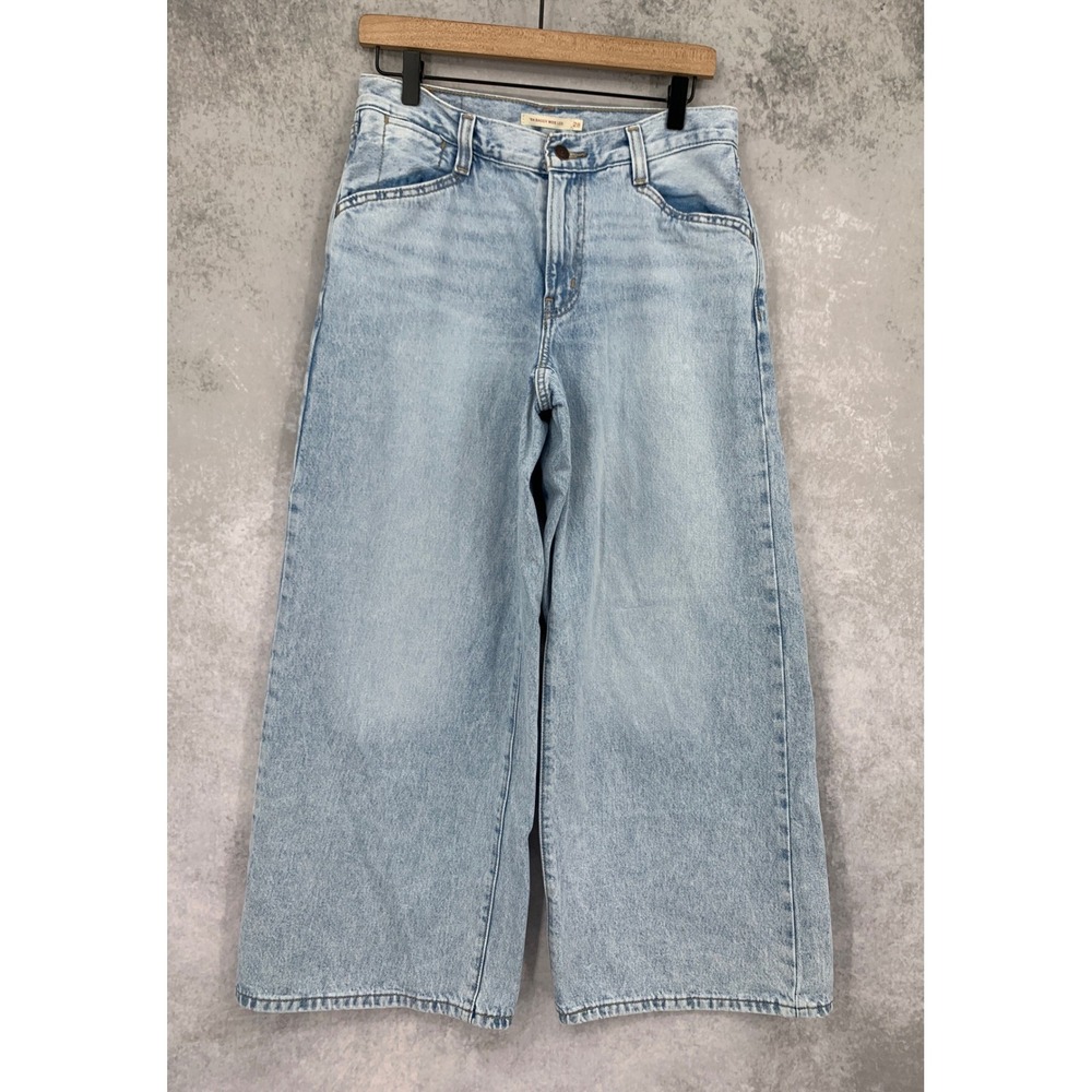Levis Wide Leg Jeans Womens 28 Blue 94 Baggy Wide Leg Light Wash Denim Pants